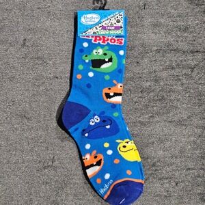 Hasbro Gaming‎ Hungry Hungry Hippos Kids Crew Socks Blue Size 7-10